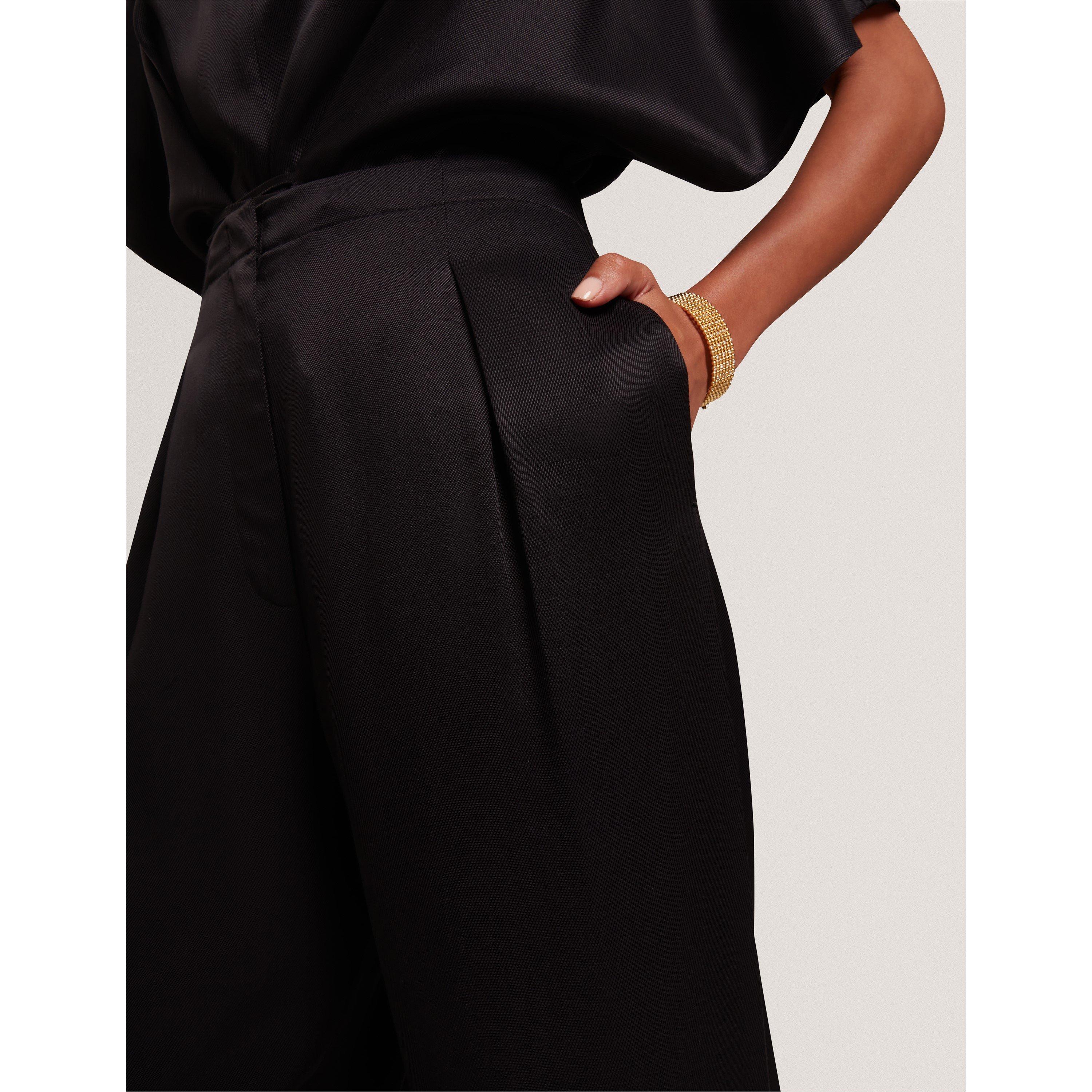 Elastic Back Straight Leg Trousers