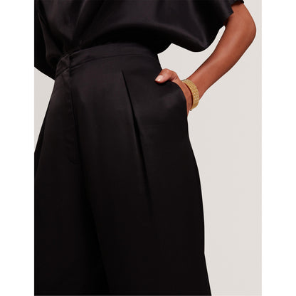 Elastic Back Straight Leg Trousers
