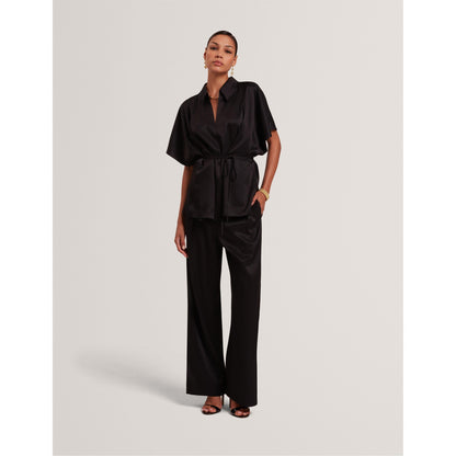 Elastic Back Straight Leg Trousers