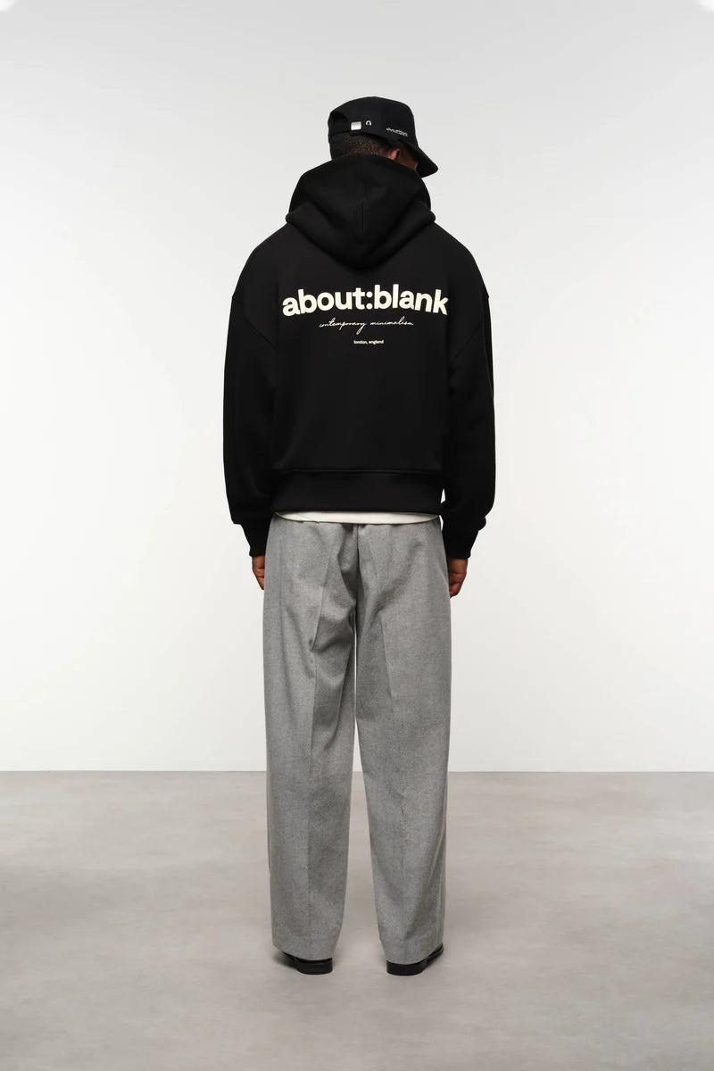 Box zip hoodie - black/ecru