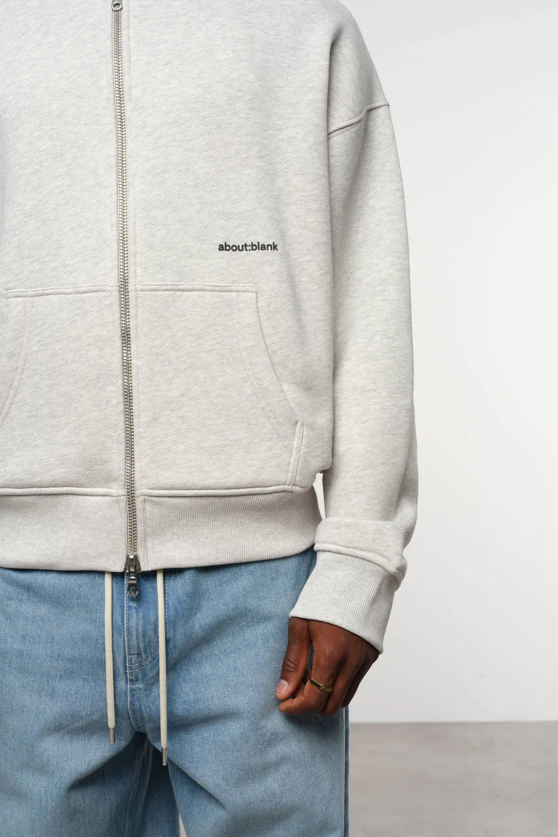 Box zip hoodie grey marl/black