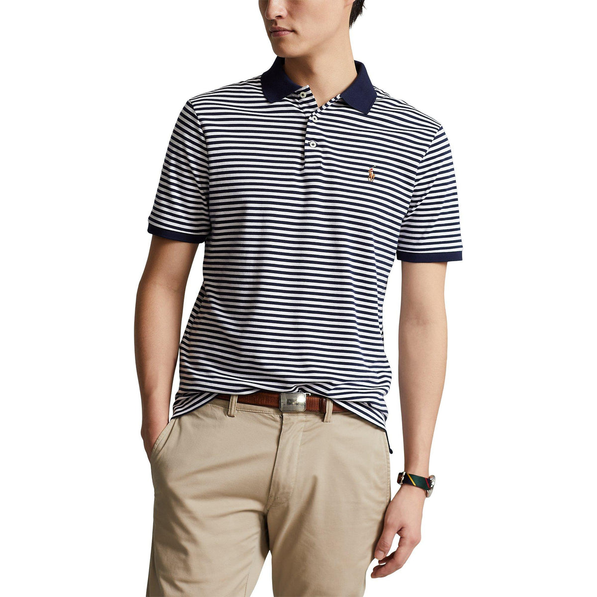 Striped Pima Polo Shirt