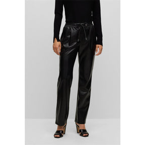 Women's Tareta Straight Trousers, Premium Faux Leather