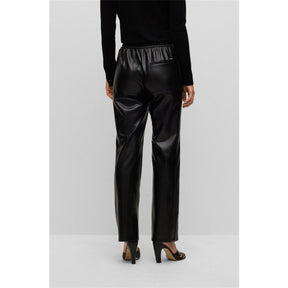 Women's Tareta Straight Trousers, Premium Faux Leather
