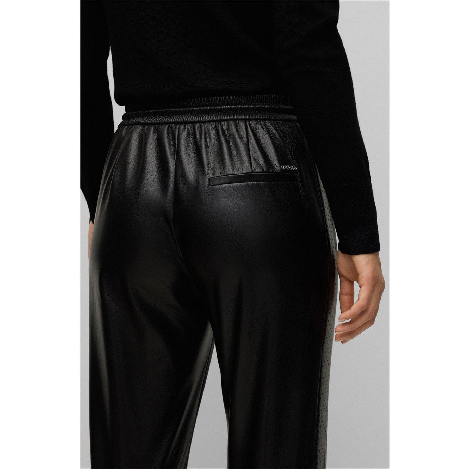 Women's Tareta Straight Trousers, Premium Faux Leather
