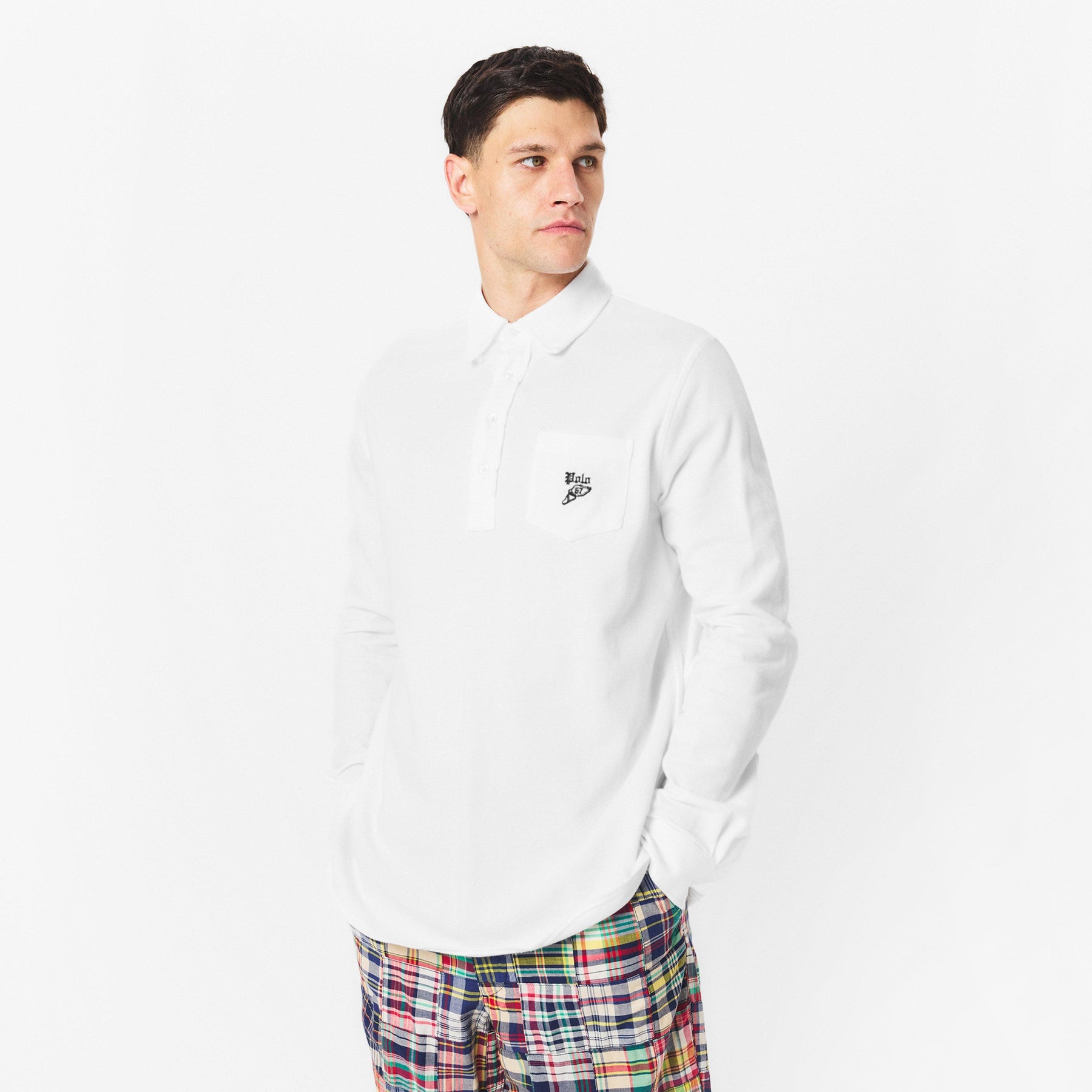 Men's Pocket Long-Sleeve Polo Shirt