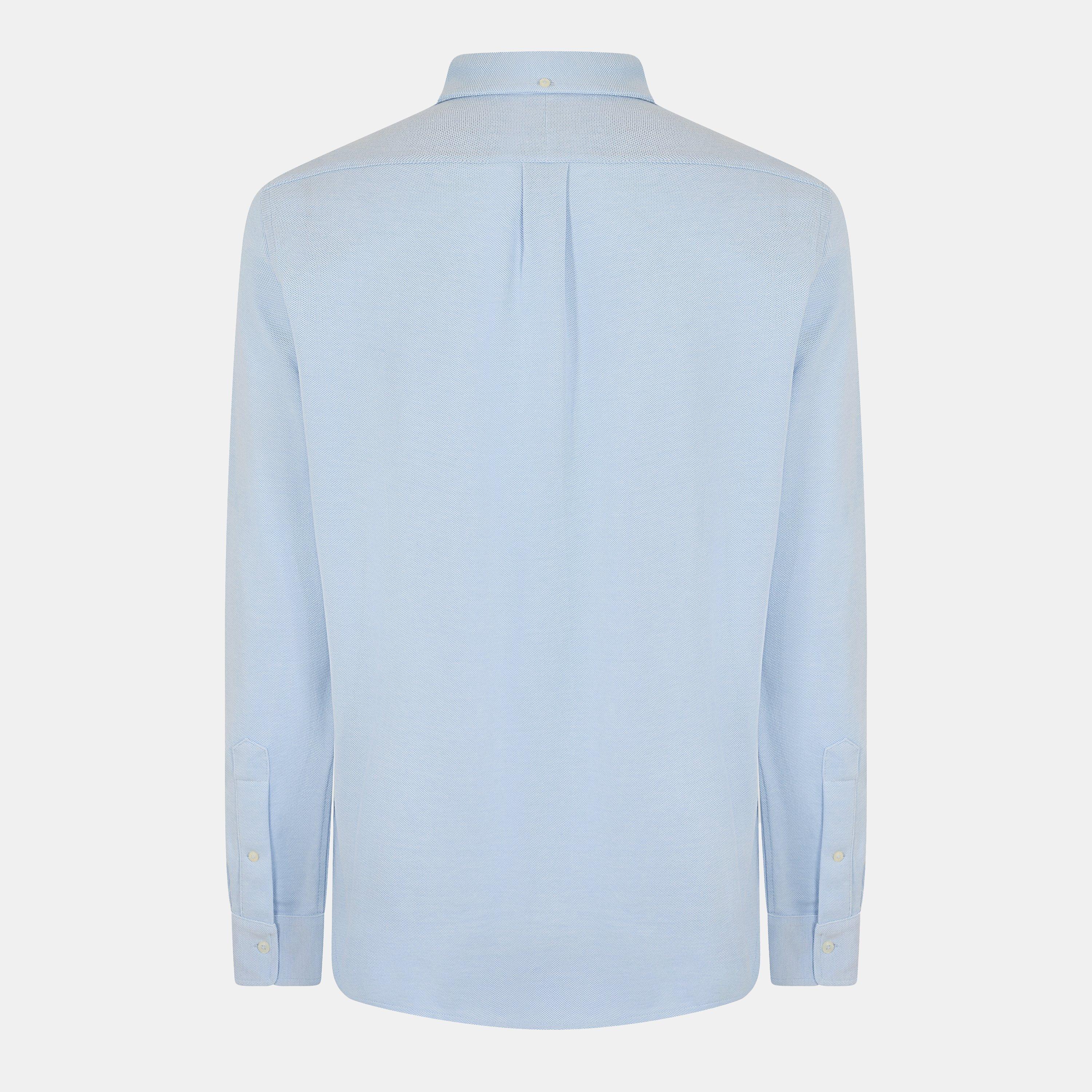 Embroidered Logo Chest Pocket Long Sleeve Shirt
