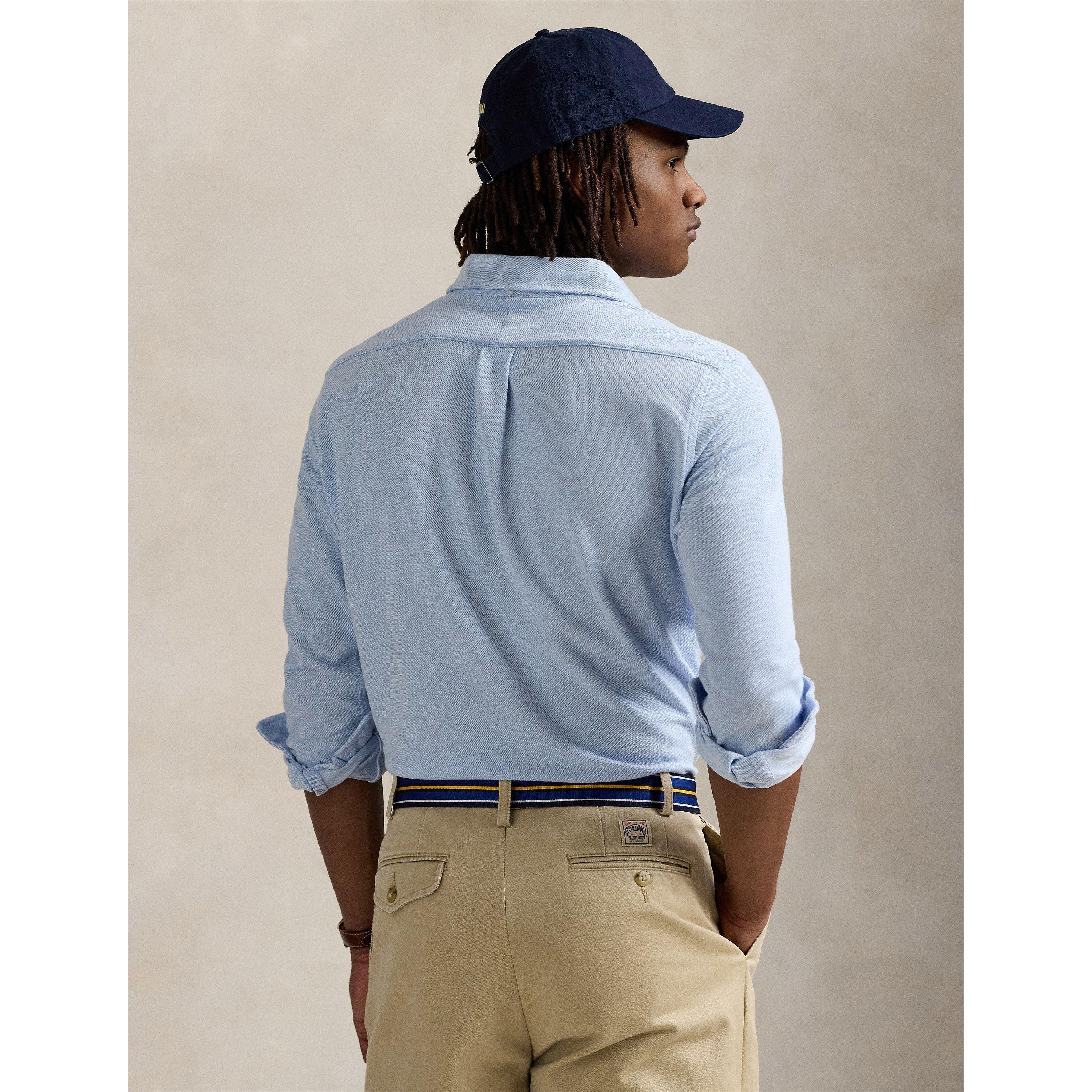 Embroidered Logo Chest Pocket Long Sleeve Shirt