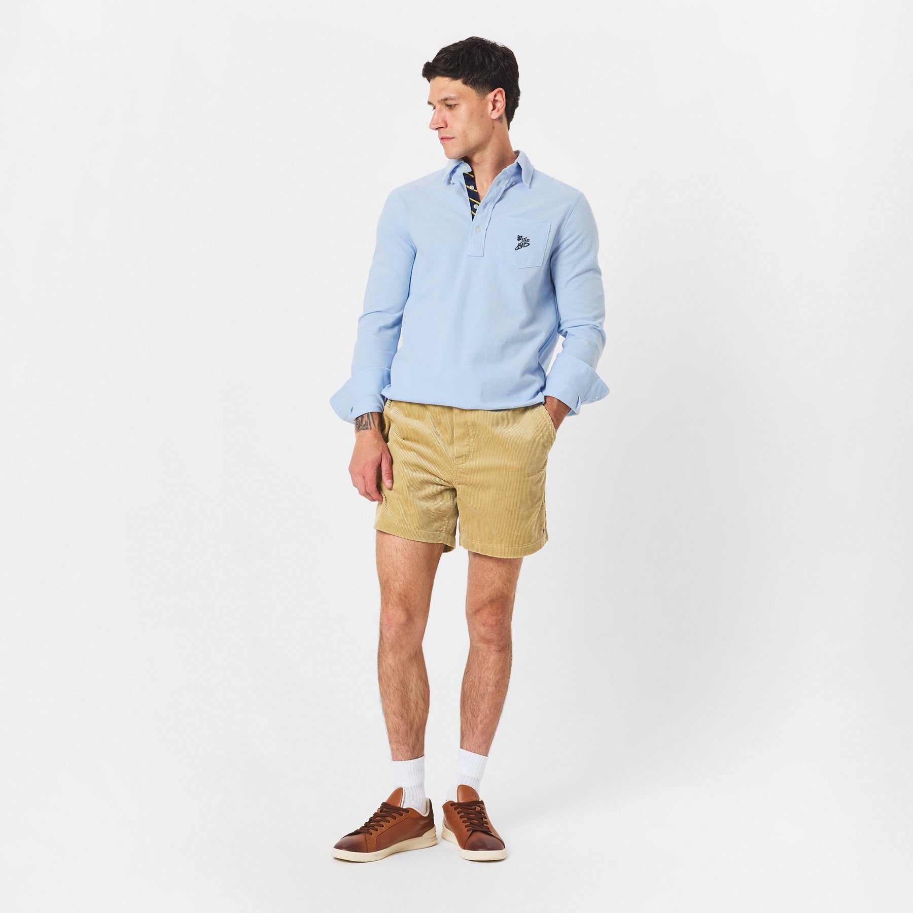 Men's Pocket Long-Sleeve Polo Shirt