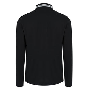 Men's Plisy Long-Sleeve Tipped Collar Polo Shirt
