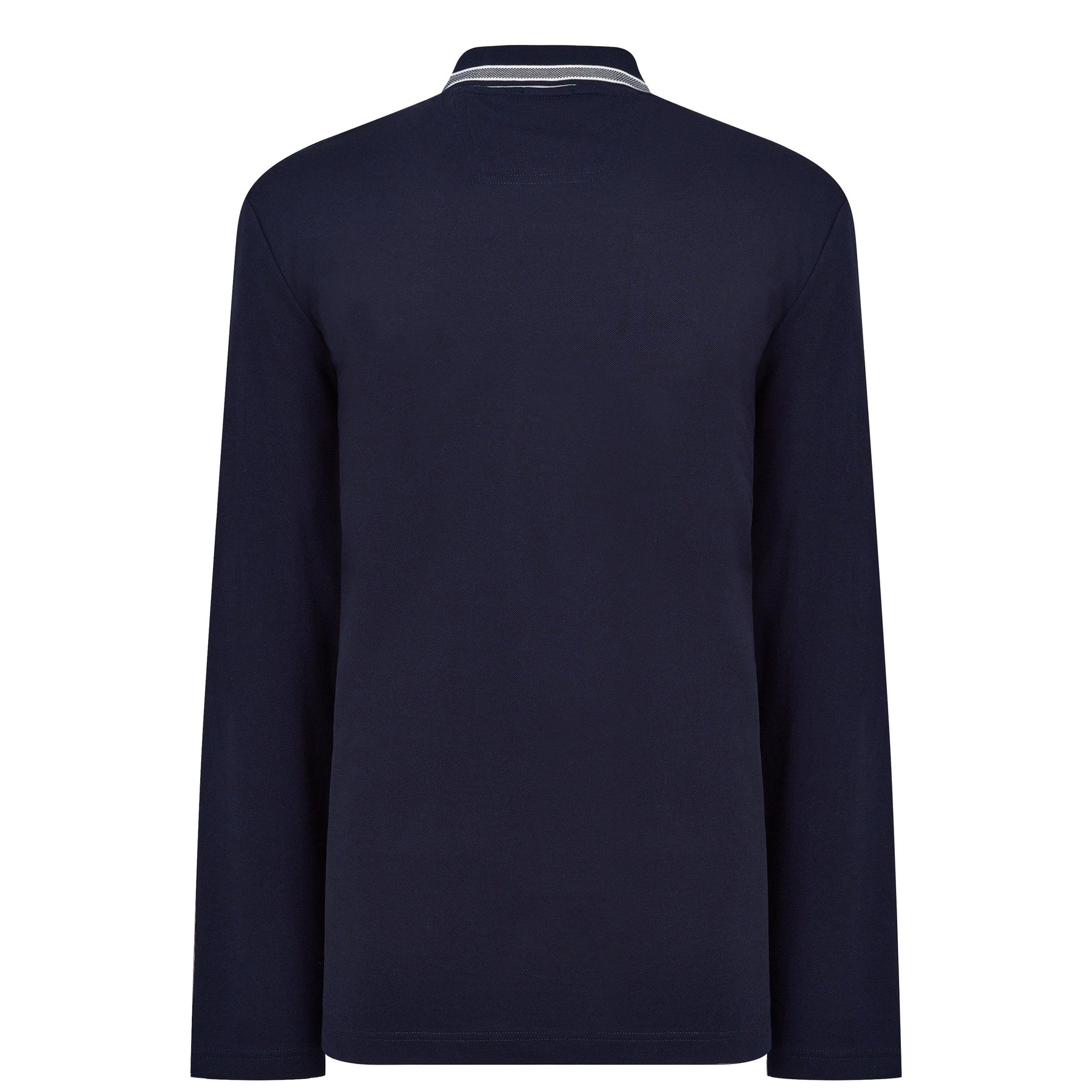 Men's Plisy Long-Sleeve Tipped Collar Polo Shirt