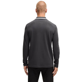 Men's Plisy Long-Sleeve Tipped Collar Polo Shirt