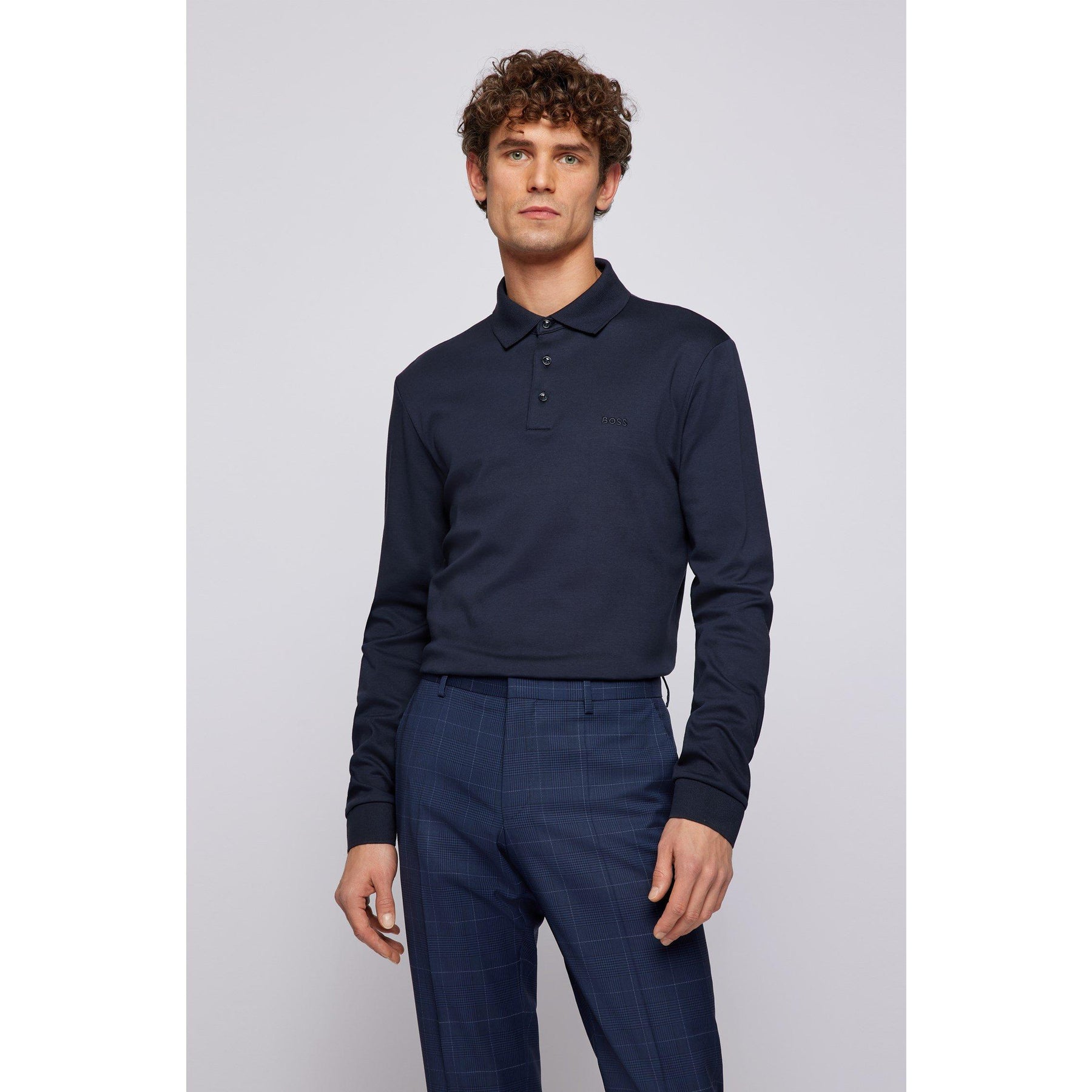 Men's HBB Pado 30 Long-Sleeve Polo Shirt, Iconic Logo Embroidered