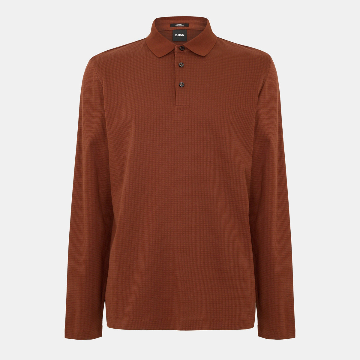 Men's Pleins 31 Long-Sleeve Slim Fit Mercerised Cotton Polo Shirt