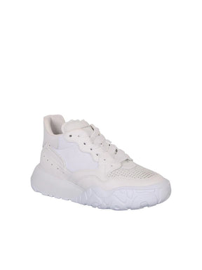 Men’s Perforated Leather High-Top Sneakers – White, Made in Italy