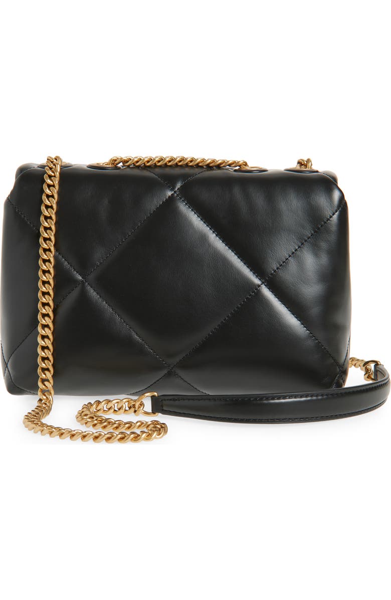 Small Kira Diamond Quilted Convertible Leather Shoulder Bag