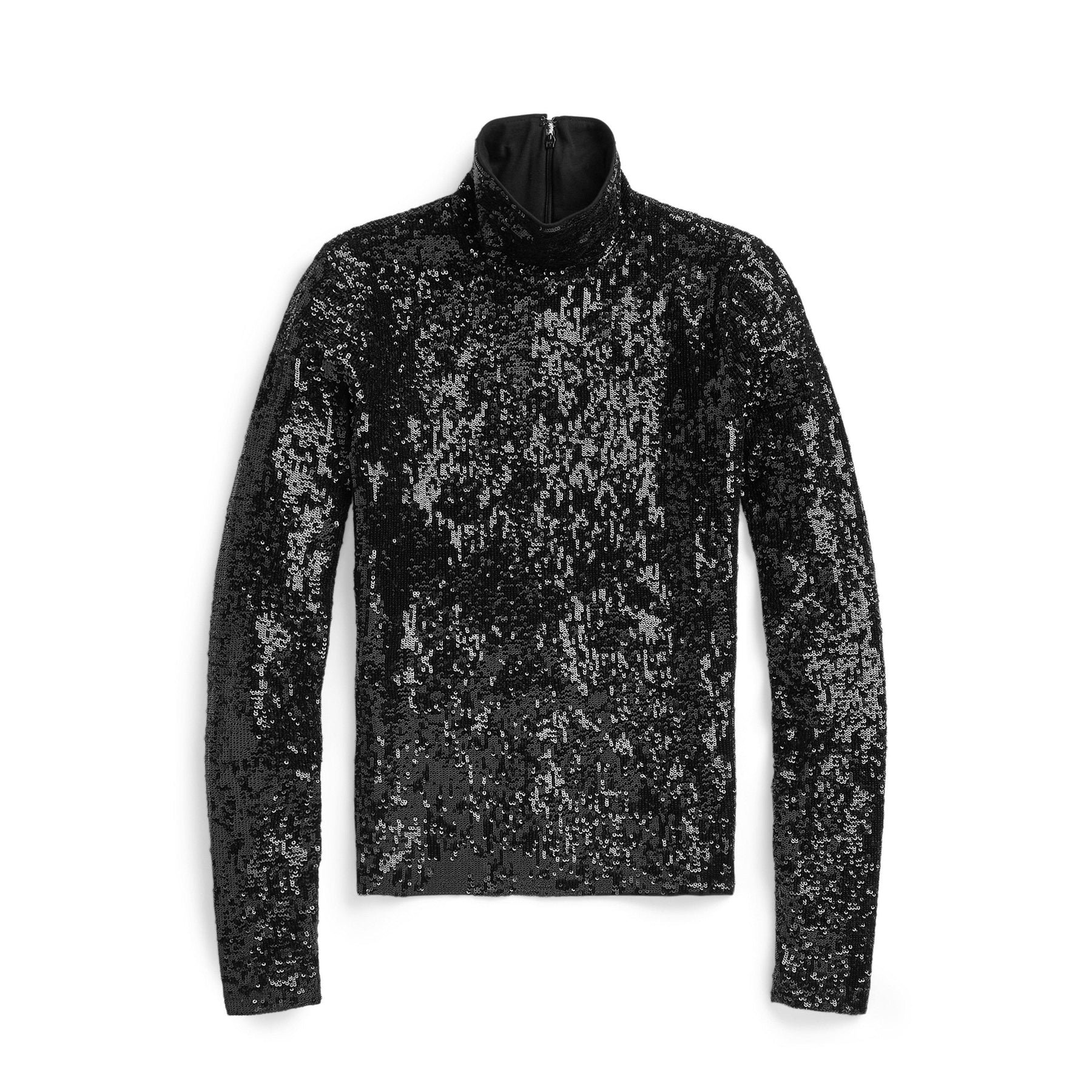 Sequinned Mesh Roll Neck