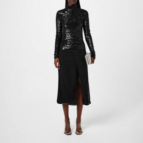 Sequinned Mesh Roll Neck