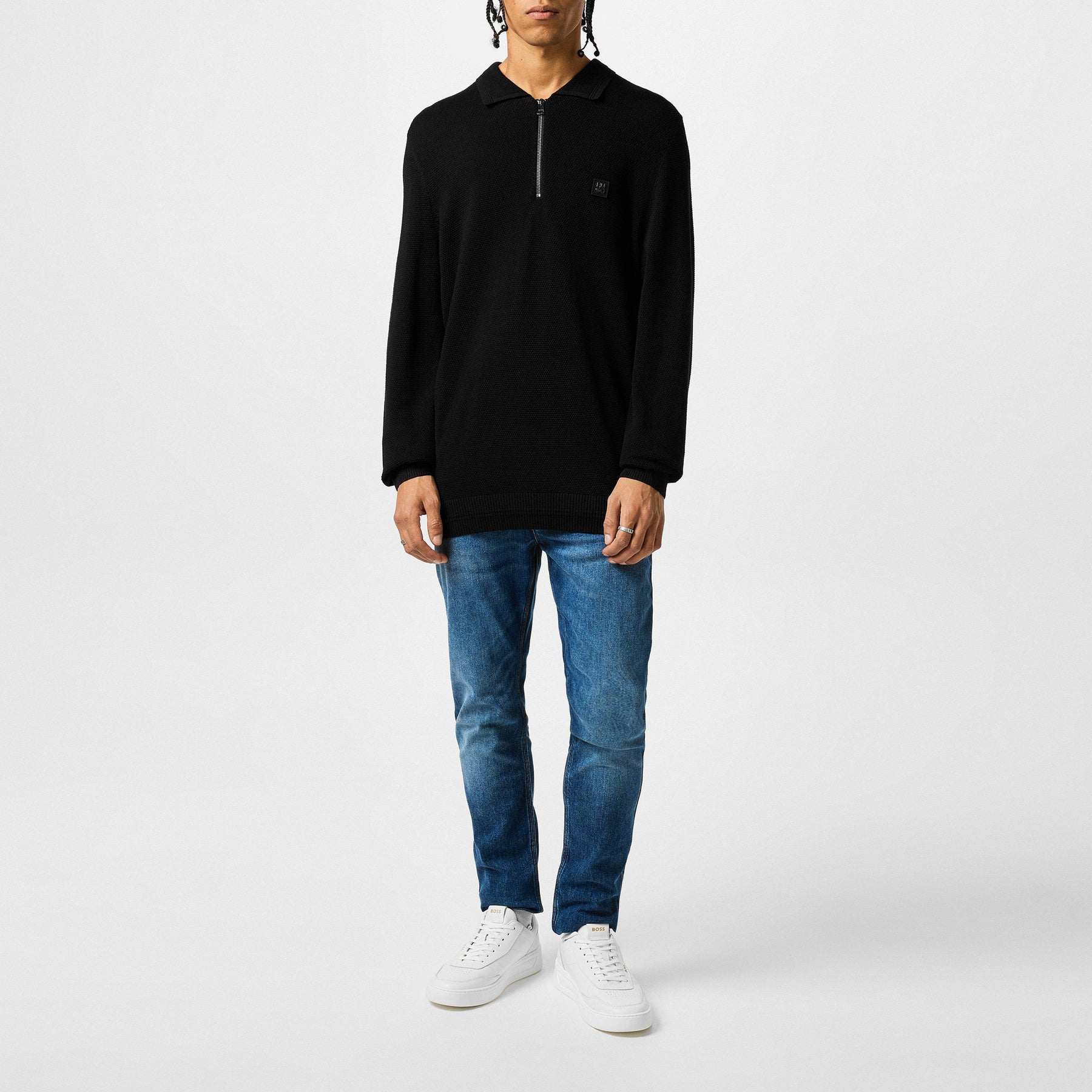 Sastor Zip-Neck Polo Sweater