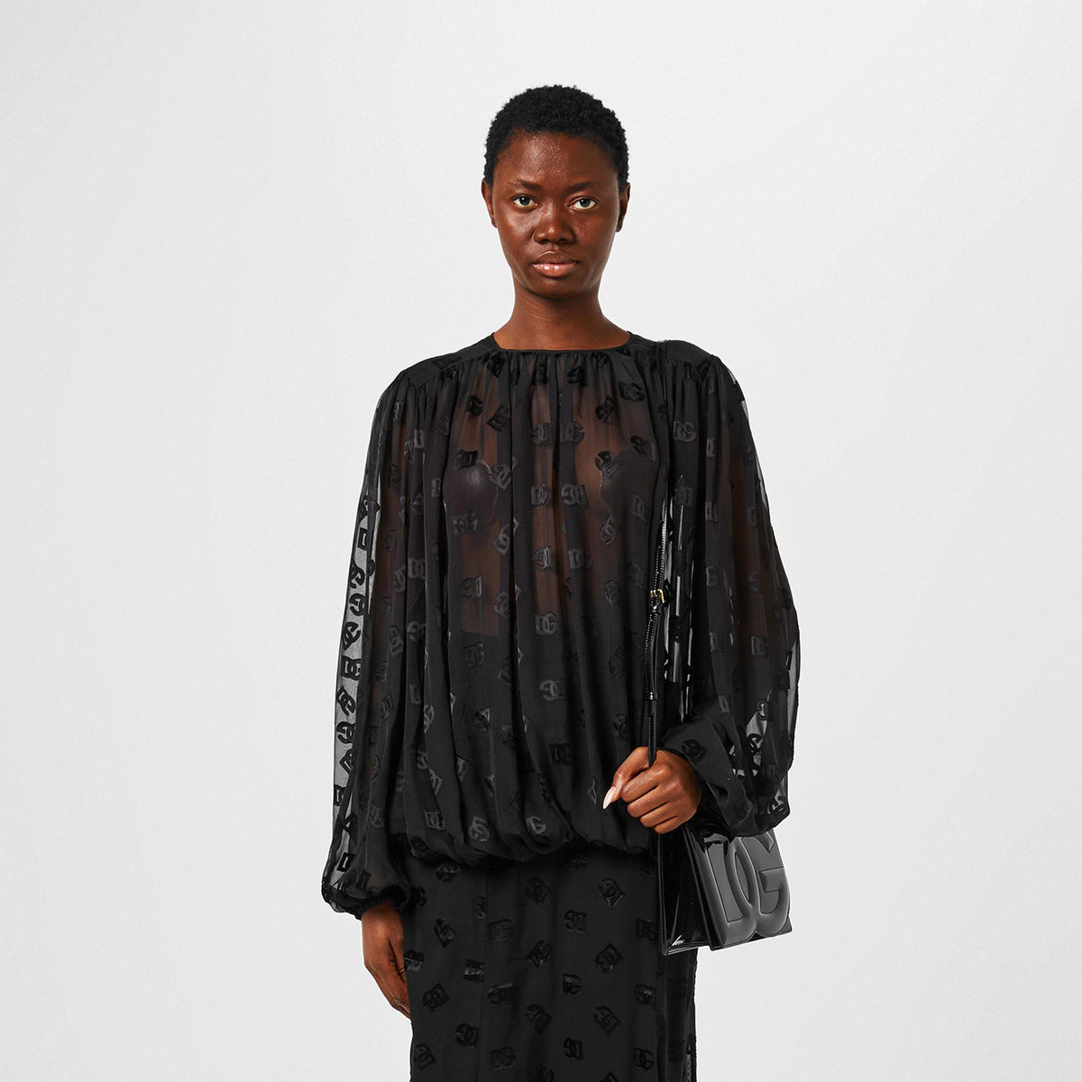 Allover Logo Devore Blouse