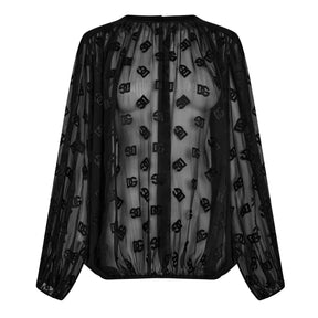 Allover Logo Devore Blouse