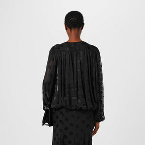 Allover Logo Devore Blouse