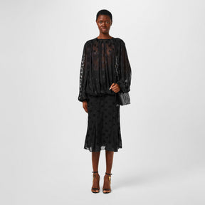 Allover Logo Devore Blouse