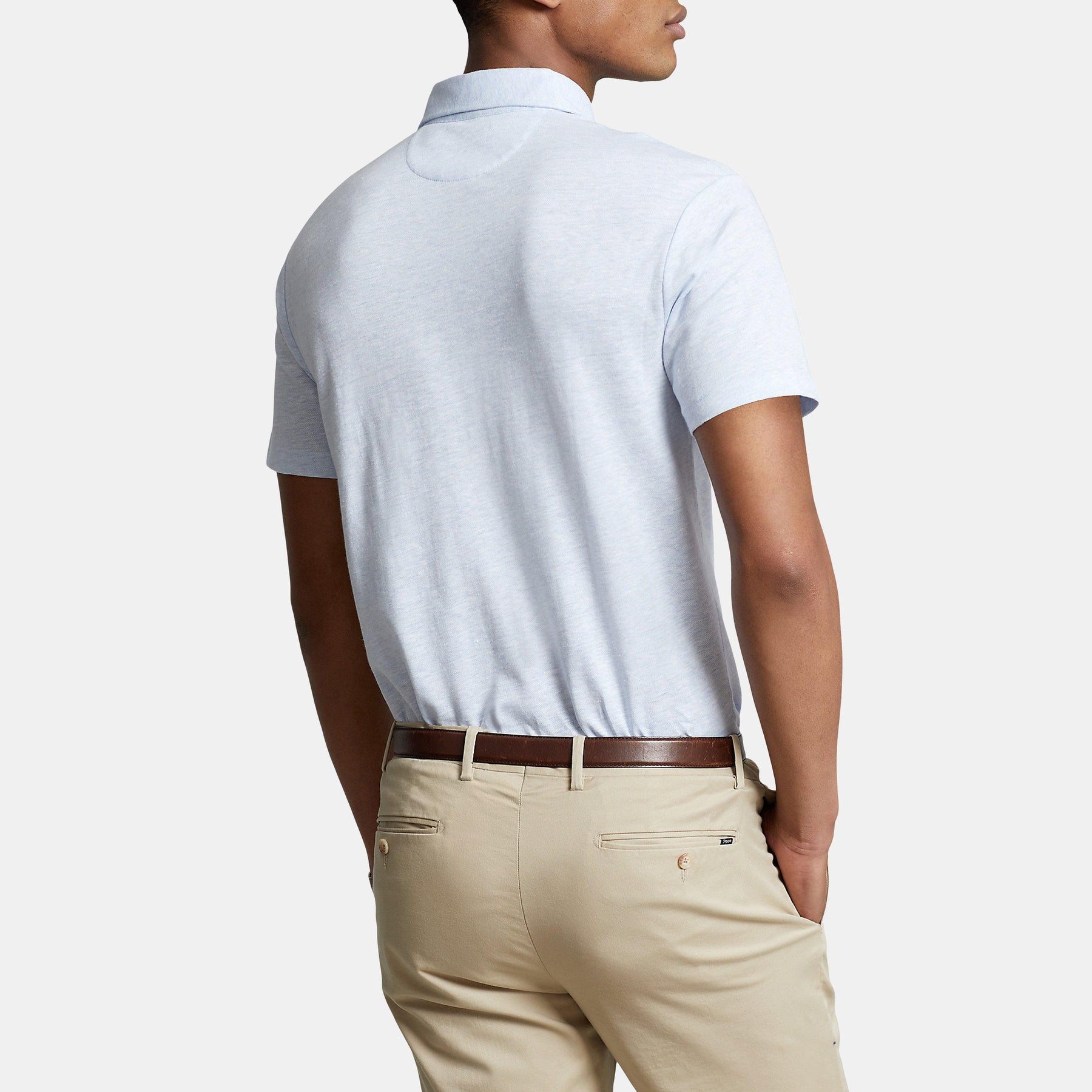 Cotton Linen Short Sleeve Polo Shirt