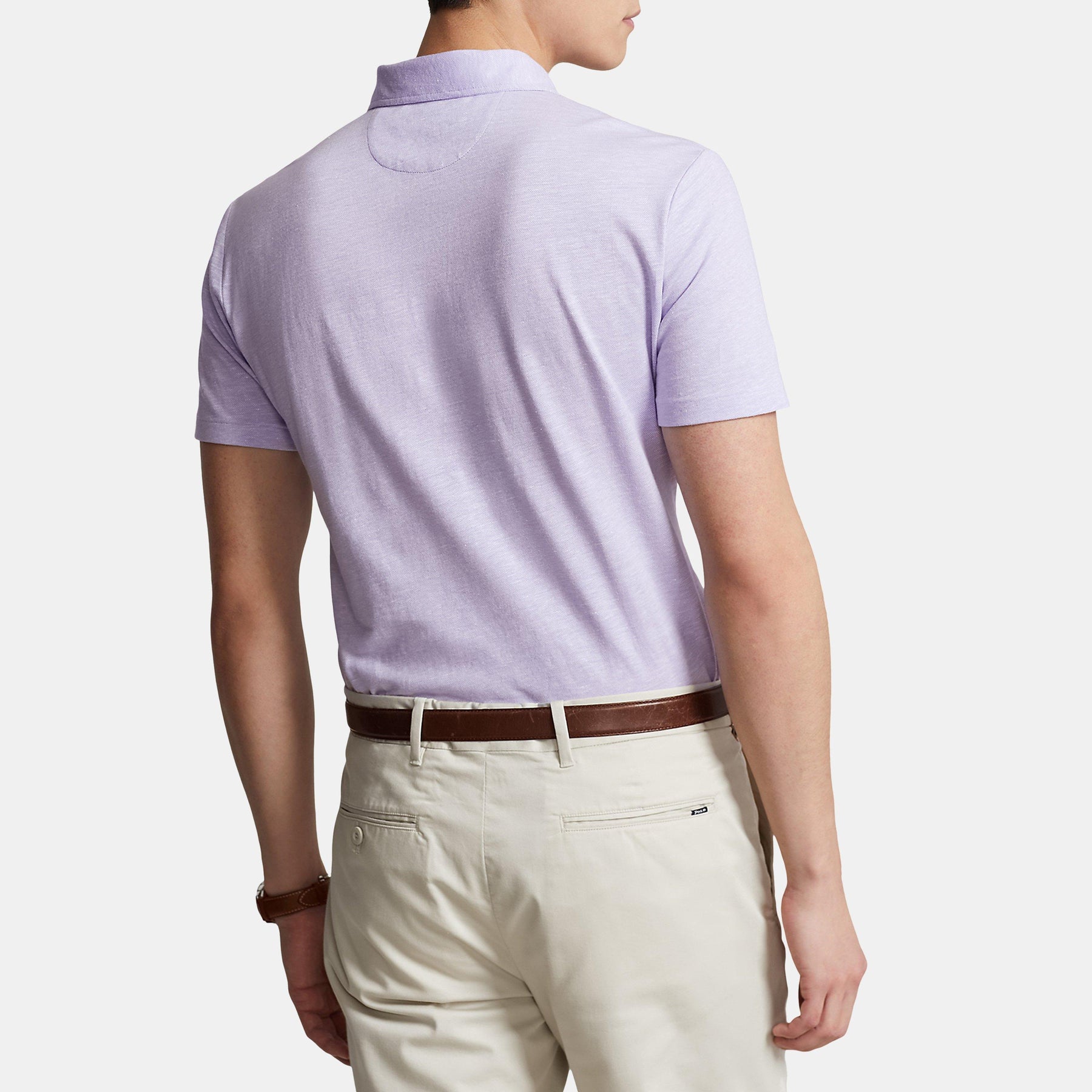 Cotton Linen Short Sleeve Polo Shirt