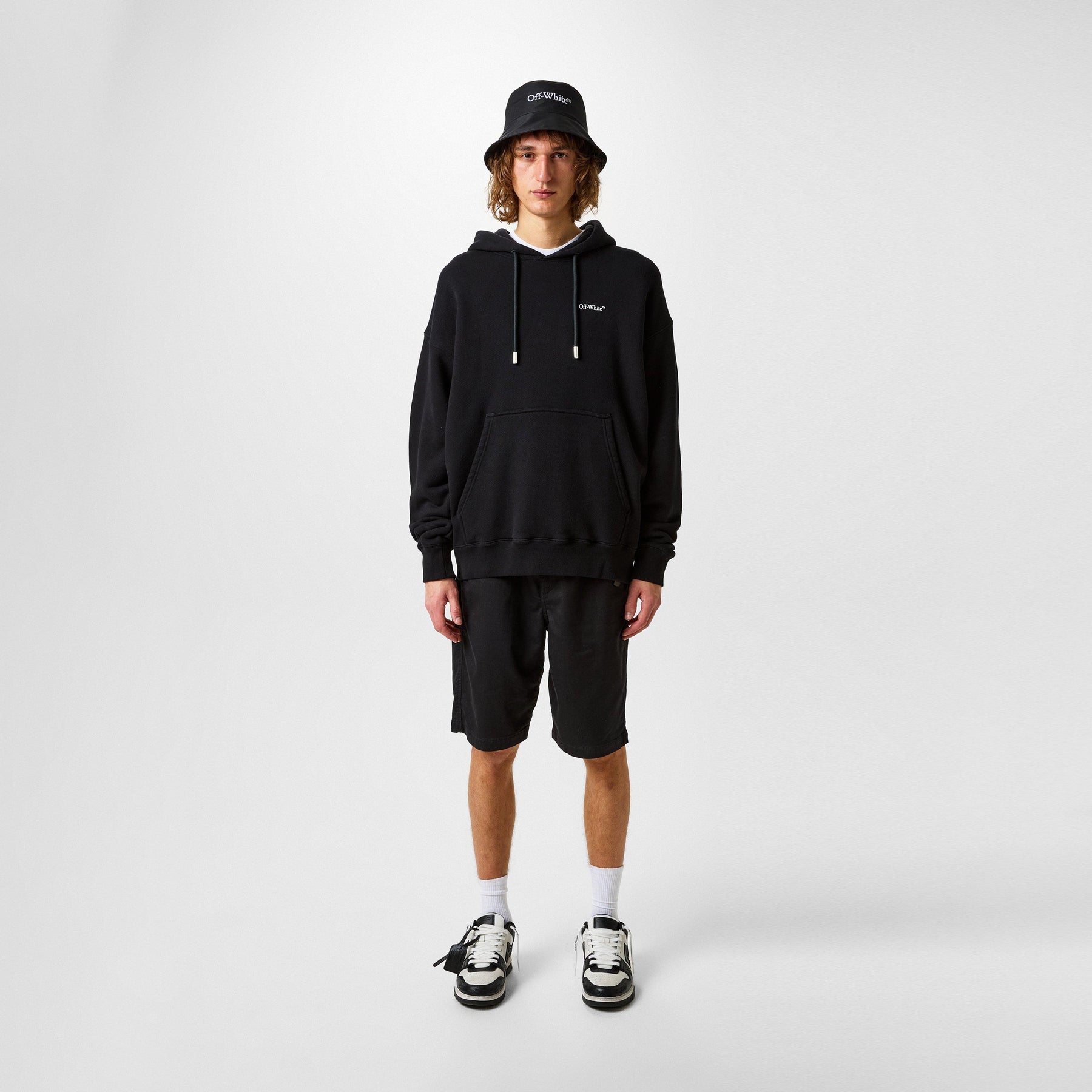 Men's Logo Print Hoodie, Iconic Branding Arrow Motif