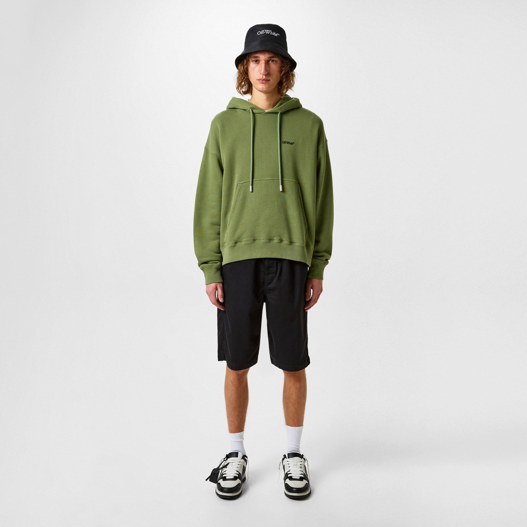 Men's Logo Print Hoodie, Iconic Branding Arrow Motif