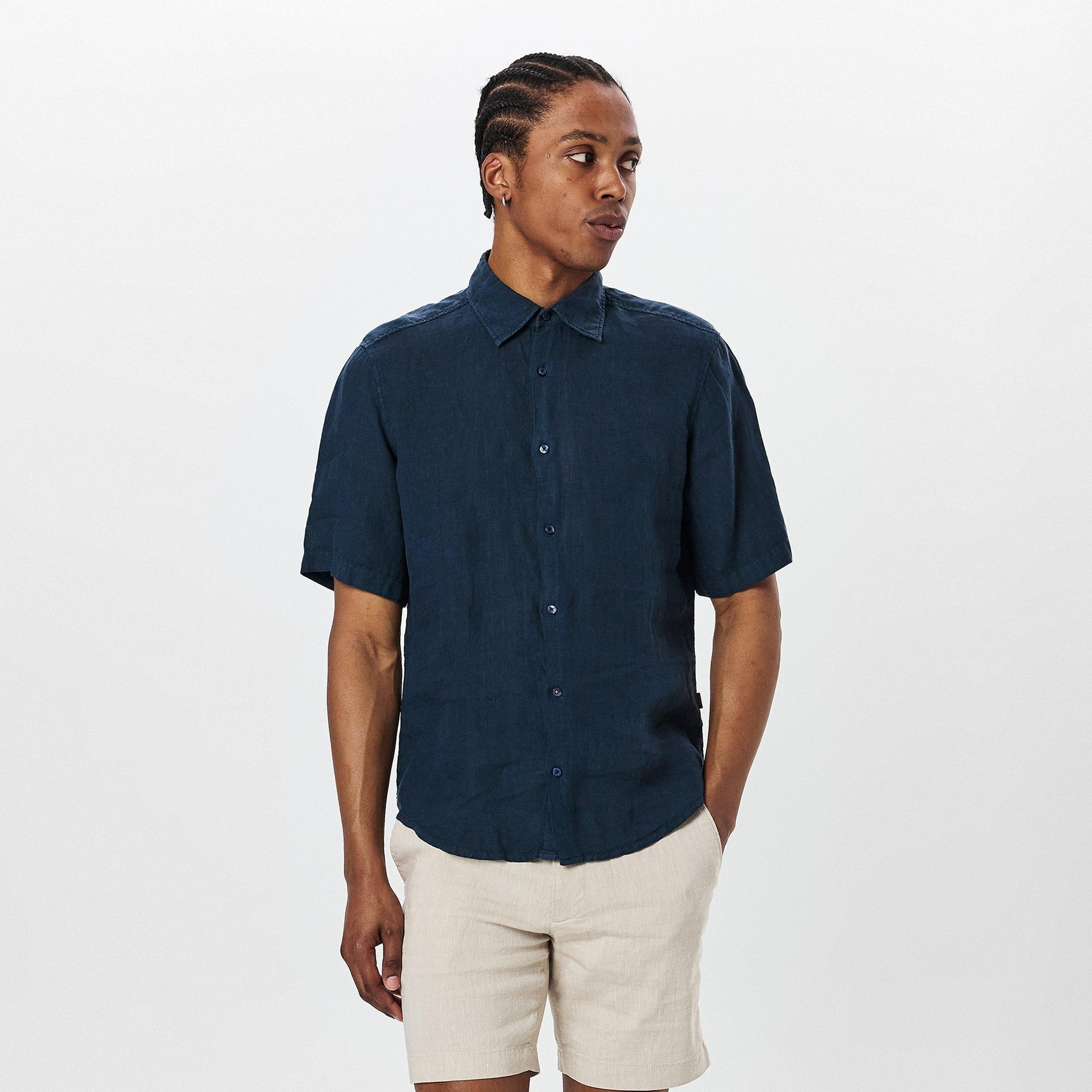 Men's Rash 2 Lin Plain Short-Sleeve Shirt