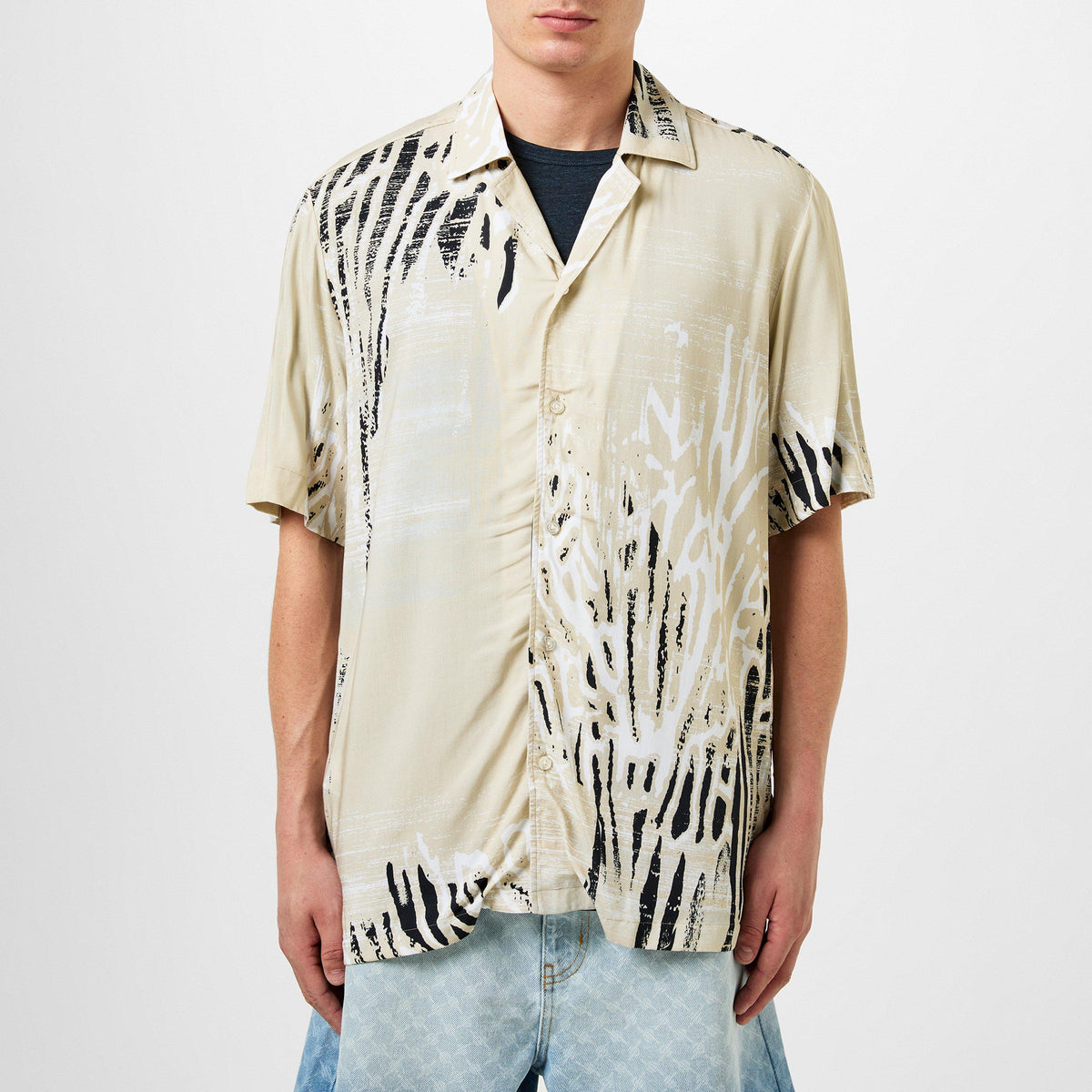 Men's Rayer Patterned Short-Sleeve Shirt