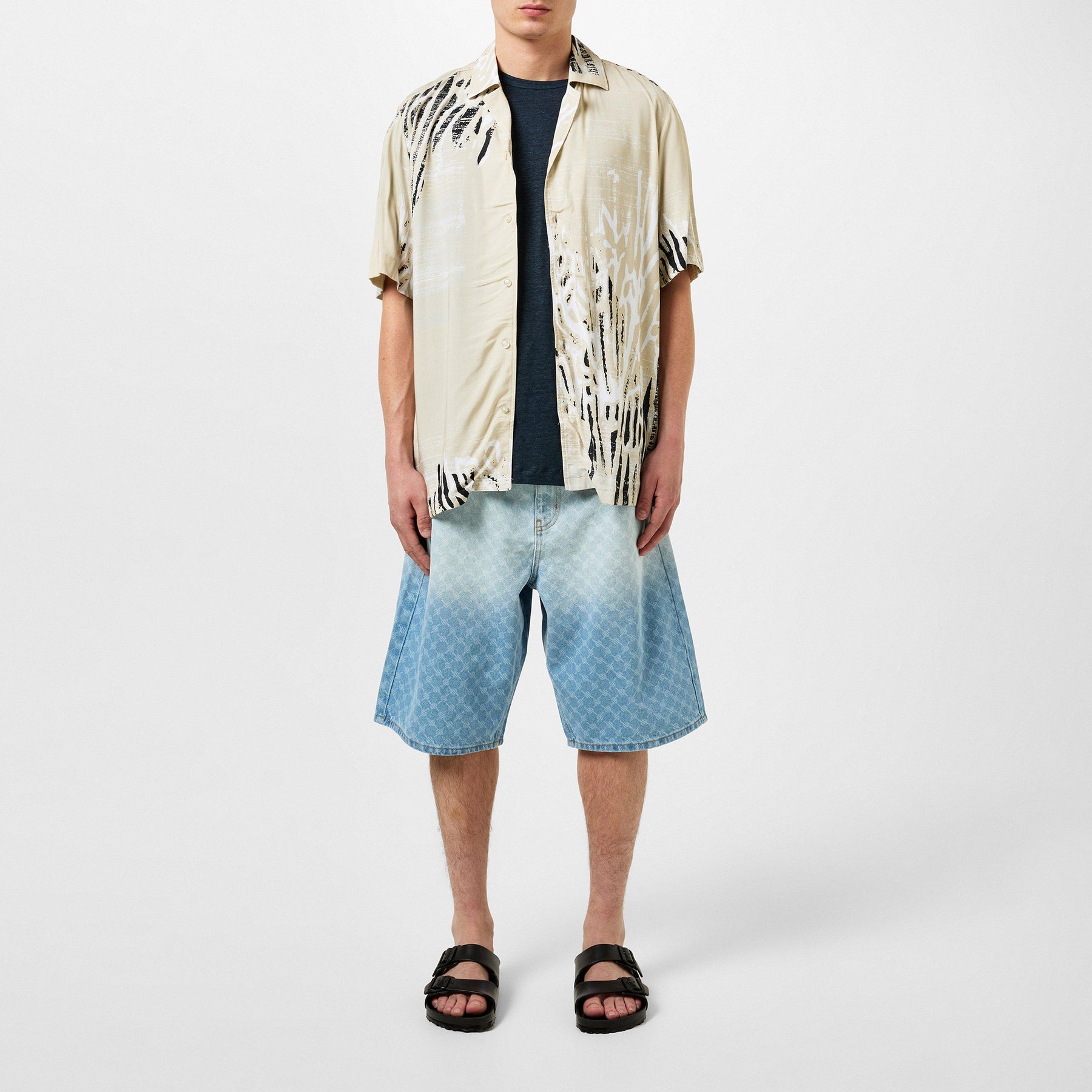 Men's Rayer Patterned Short-Sleeve Shirt