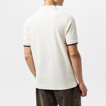 Crepe Zipped Short-Sleeve Polo Shirt