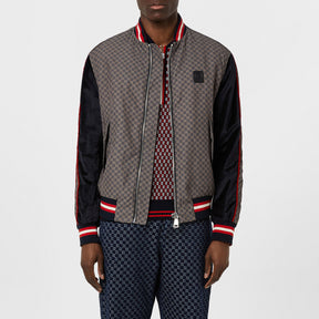 Monogrammed Zip-Up Bomber Jacket
