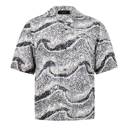 Silk Short-Sleeve Embellished Shirt