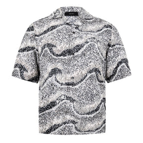Silk Short-Sleeve Embellished Shirt