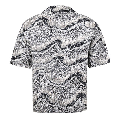 Silk Short-Sleeve Embellished Shirt