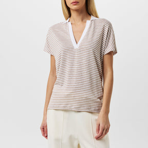 Enelina Striped Polo Top