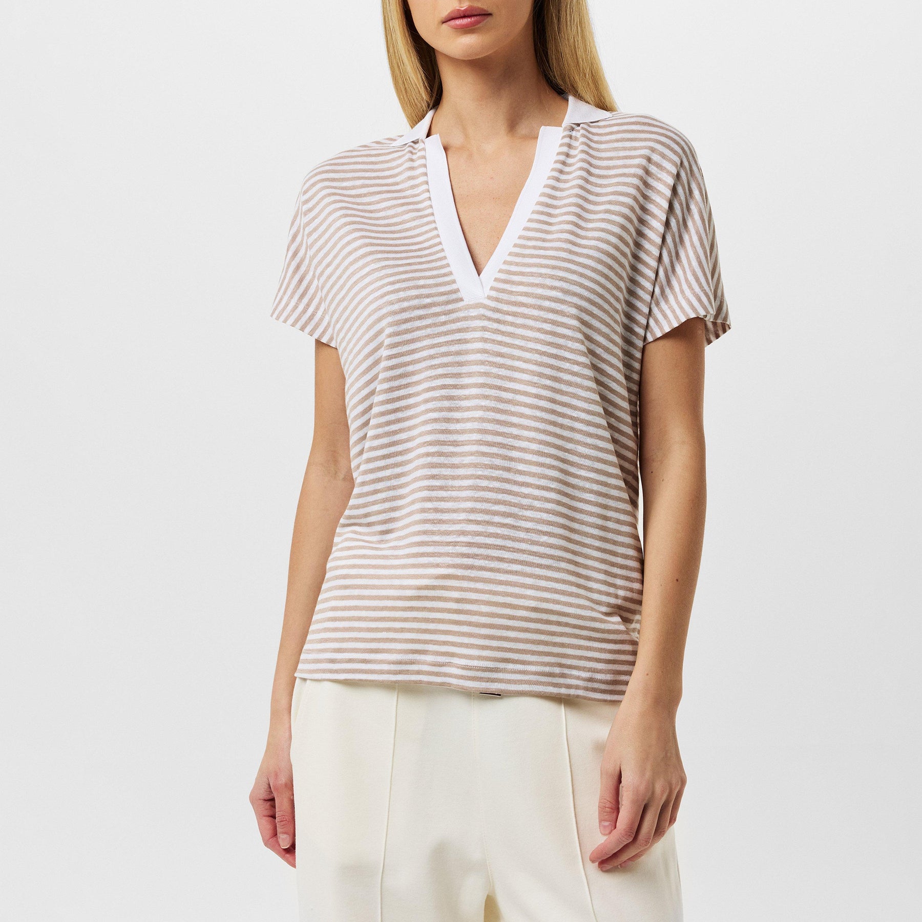 Women's Enelina Striped Polo Top