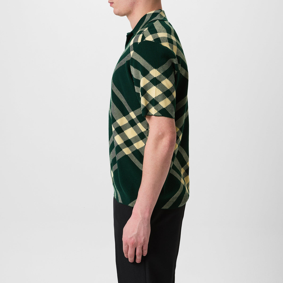 Check Wool Blend Polo Shirt
