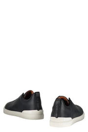 Zegna Logo Detail Leather Sneakers