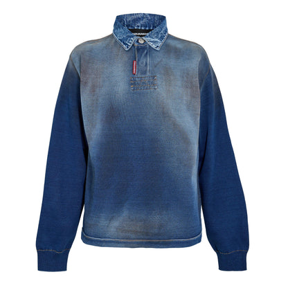 DSQ Denim Long Sleeve Polo Shirt