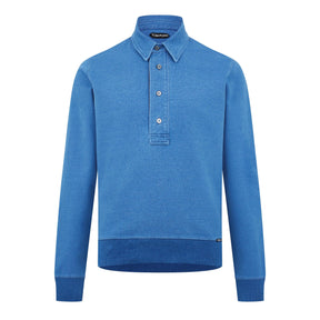 Indigo Long Sleeve Polo Shirt