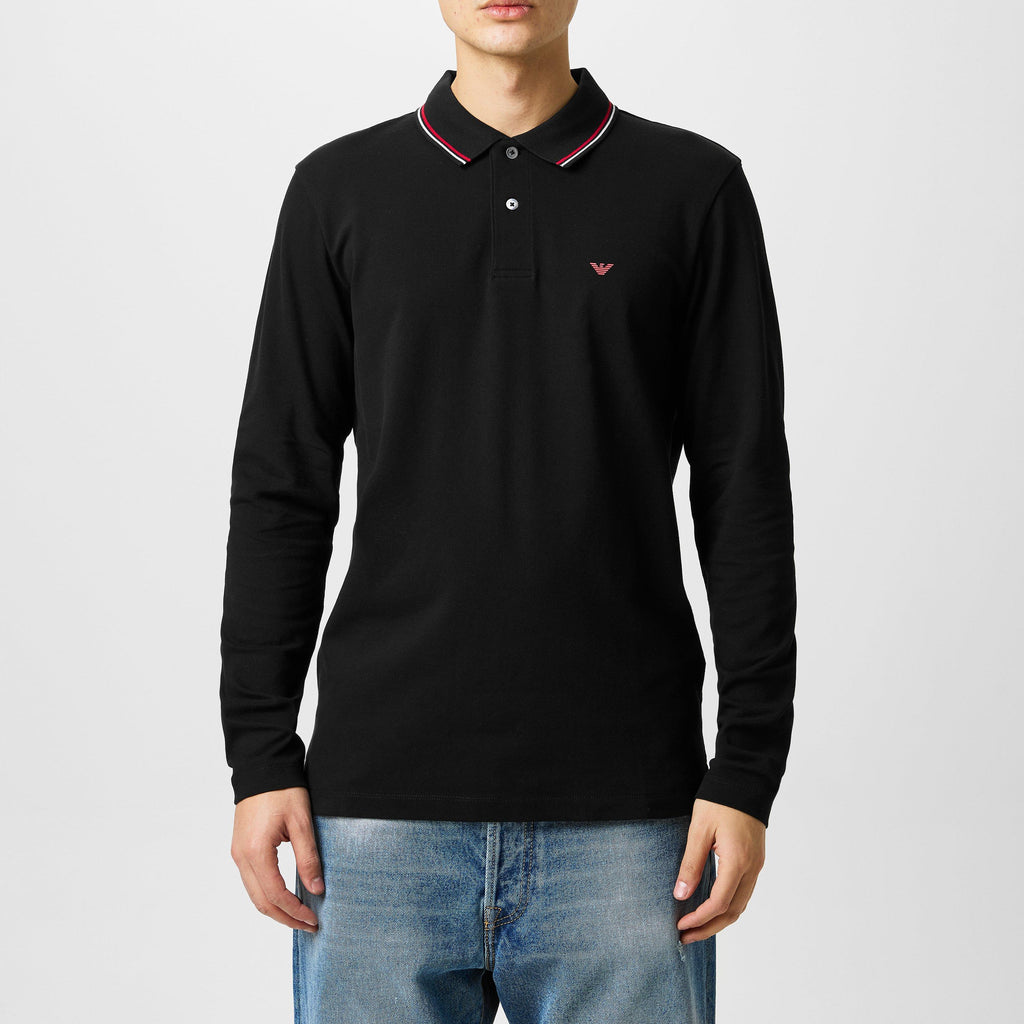 Long Sleeved Tipped Polo Shirt