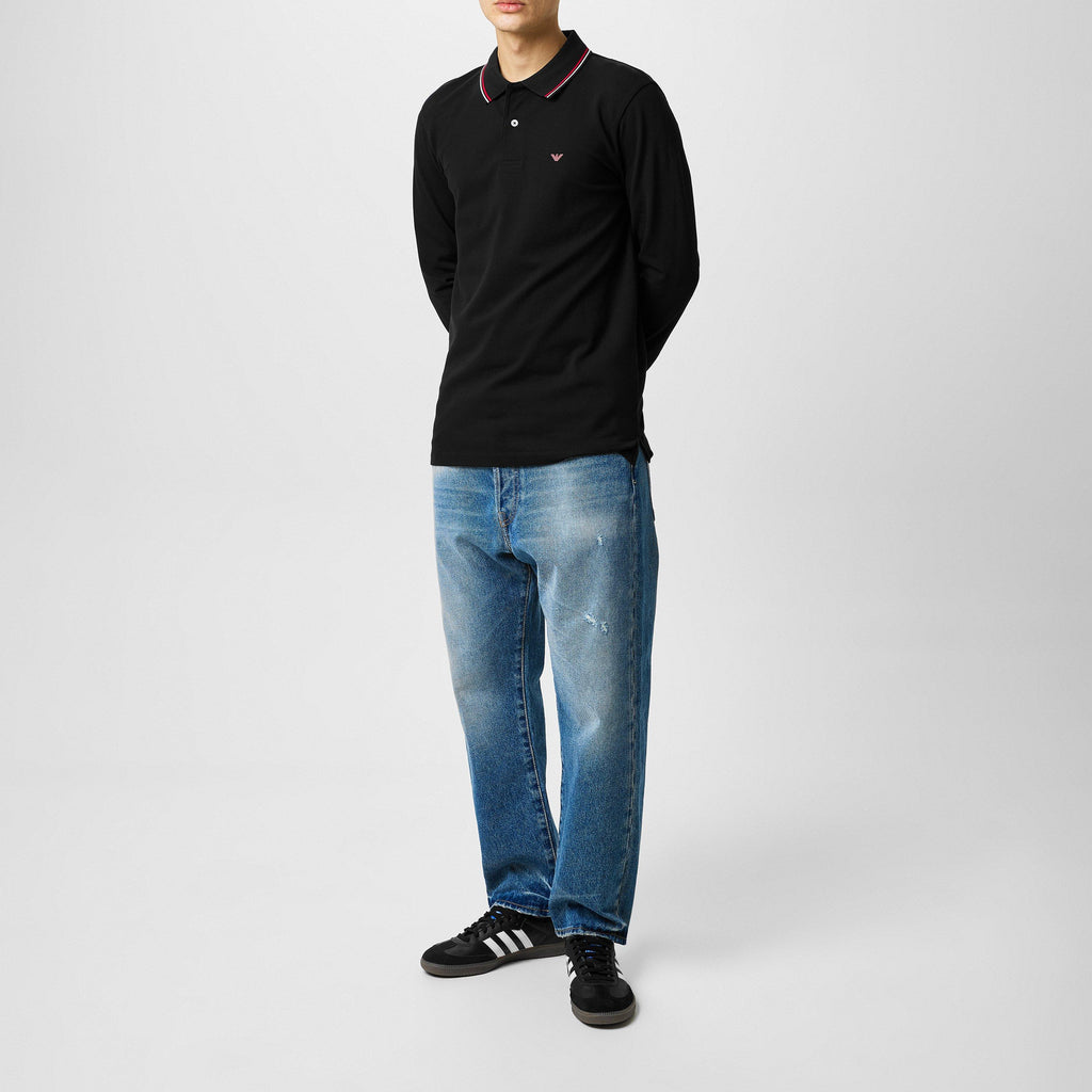 Long Sleeved Tipped Polo Shirt