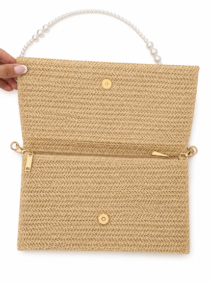 Christian Dior Beauty VIP GWP Converted Straw Raffia Woven Pouch Bag