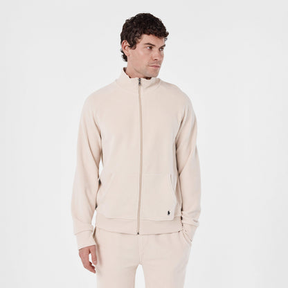 Lounge Full-Zip Mock Neck Top
