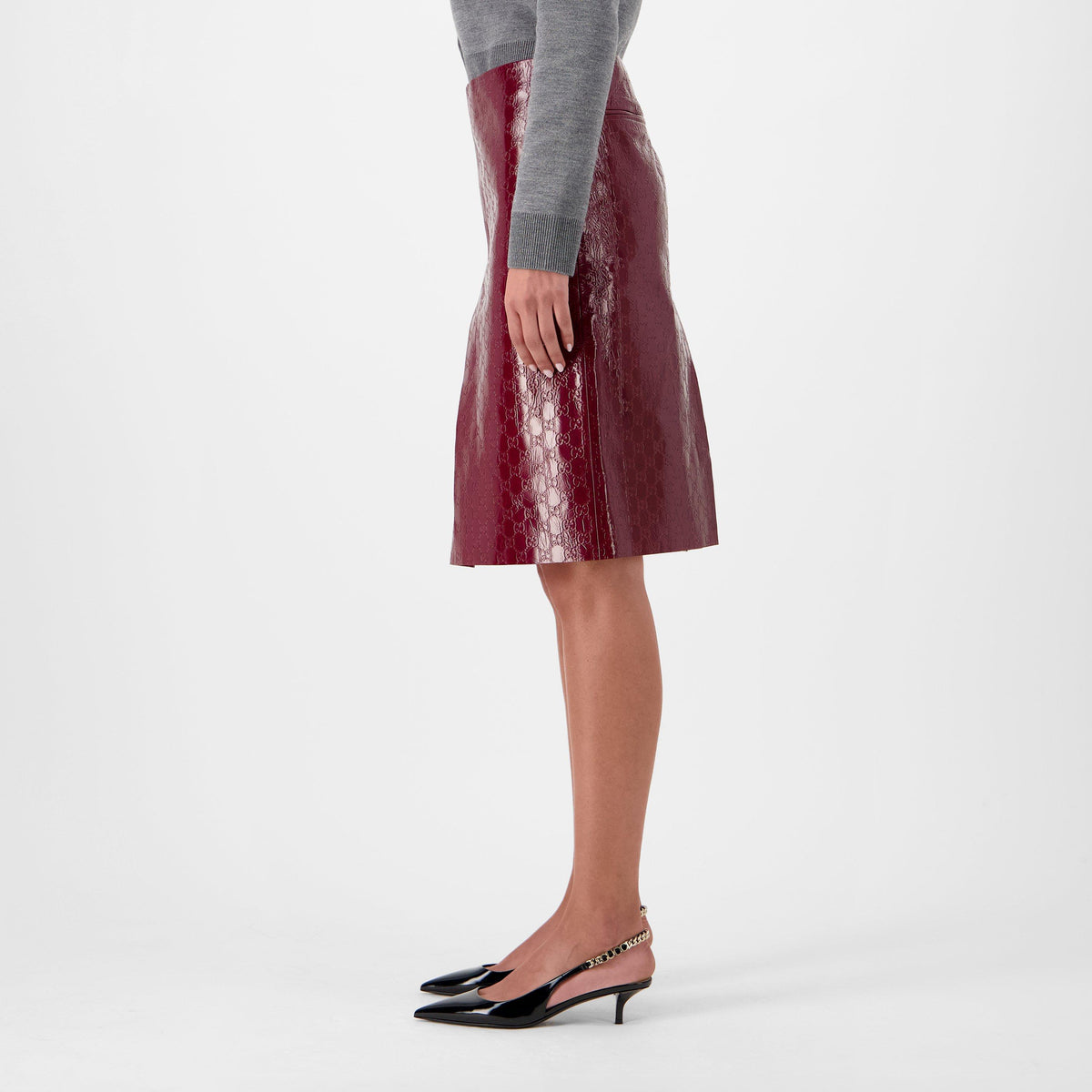 GG Embossed Mid-Length Skirt